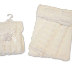 Baby Plush Fur Wrap - White - Size: 75 x 90 cm
