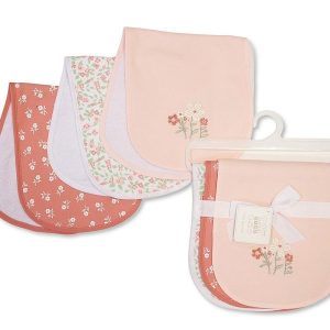 Baby Girls Burp Cloths – Flowers – Pack of 3