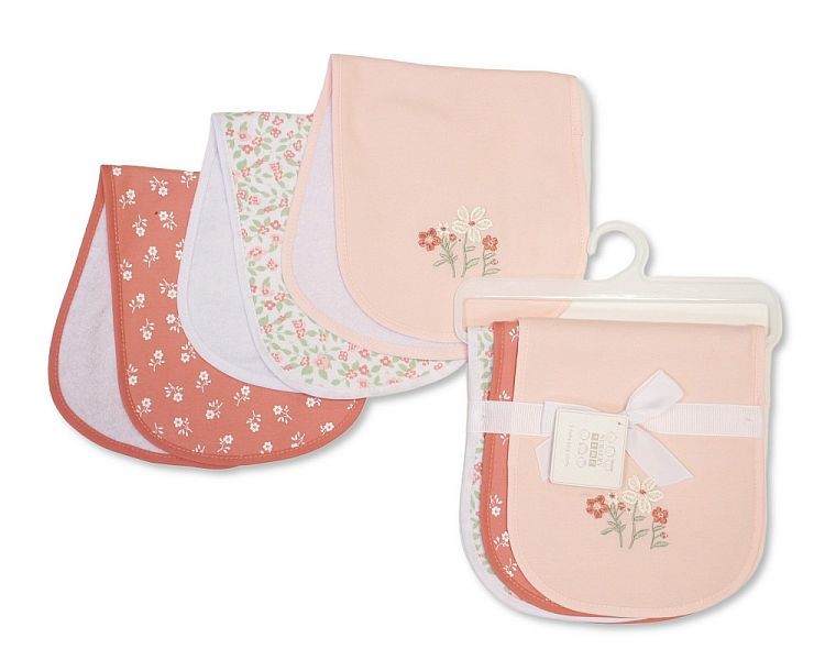 Baby Girls Burp Cloths – Flowers – Pack of 3