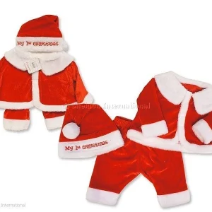 Baby Boys Santa Claus 3 Piece Dress Up Set - My First Christmas 6-12