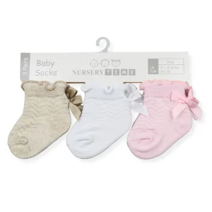 Triple Pack Baby Girls Socks - 0-3months